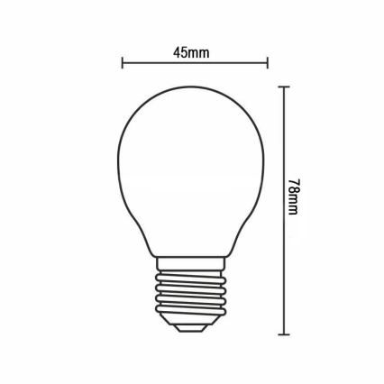 LED sijalica FILAMENT G45 E14/4W/230V 3000K