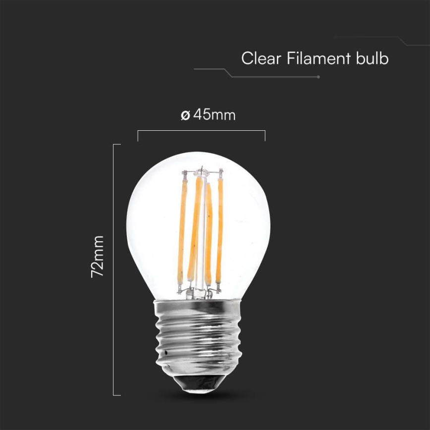 LED sijalica FILAMENT G45 E27/6W/230V 3000K