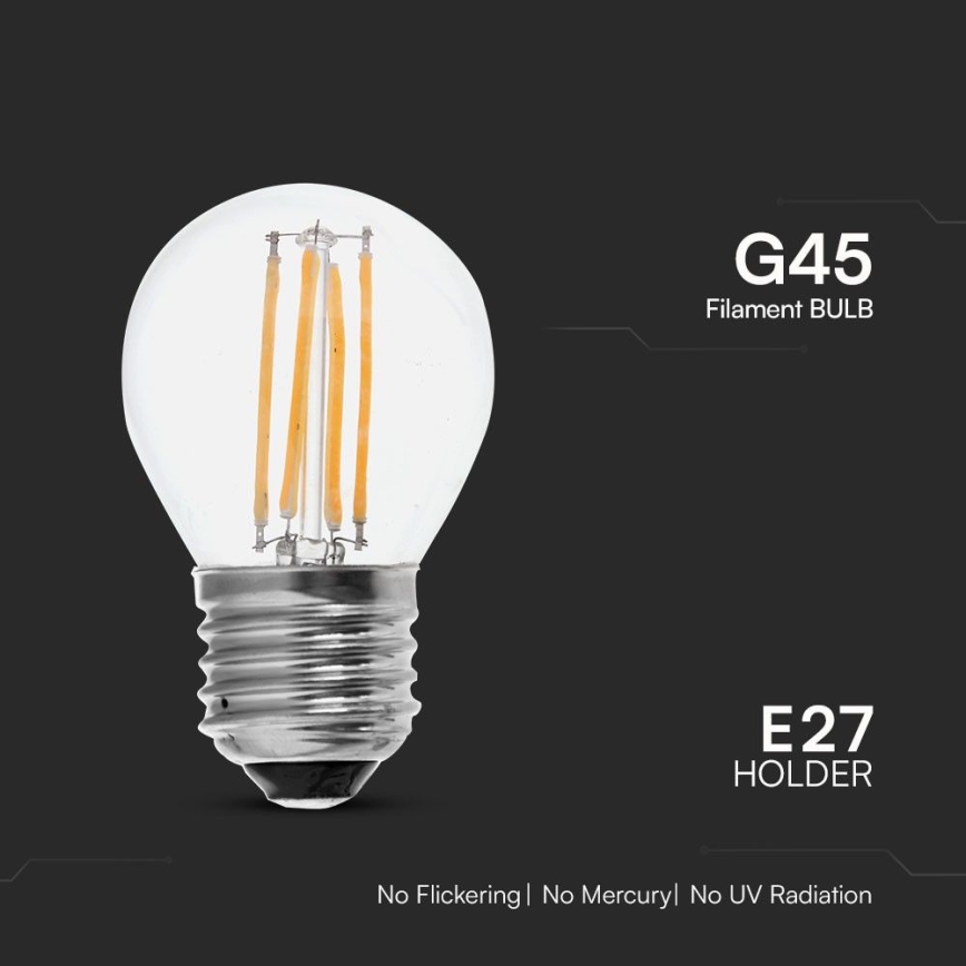 LED sijalica FILAMENT G45 E27/6W/230V 6500K