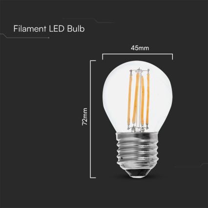 LED sijalica FILAMENT G45 E27/6W/230V 6500K
