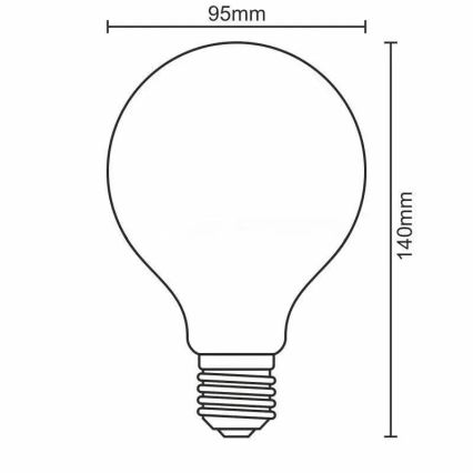 LED sijalica Beli filament G95 E27/13W/230V 3000K