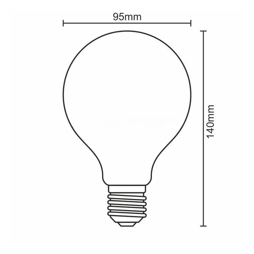 LED sijalica Beli filament G95 E27/13W/230V 3000K