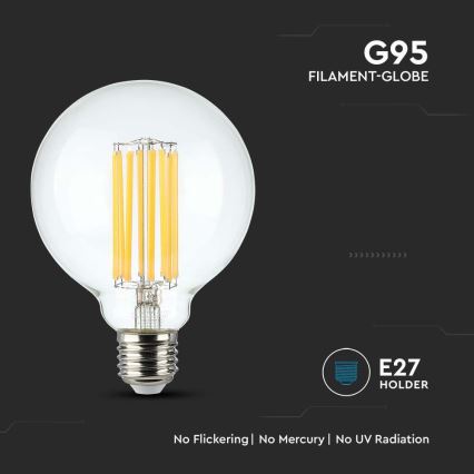 LED sijalica FILAMENT G95 E27/6W/230V 3000K