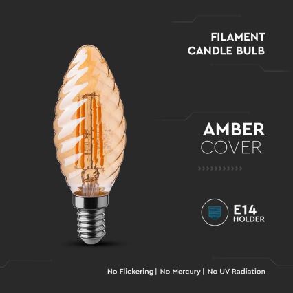 LED sijalica FILAMENT JANTARNA E14/4W/230V 2200K
