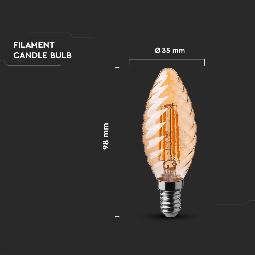 LED sijalica FILAMENT JANTARNA E14/4W/230V 2200K