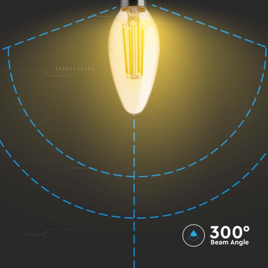 LED sijalica filament jantarna E14/4W/230V 2200K
