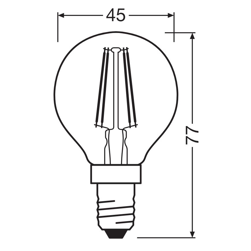 LED sijalica FILAMENT P40 E14/4W/230V 2700K - Osram