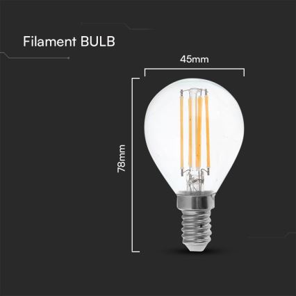 LED sijalica FILAMENT P45 E14/6W/230V 4000K