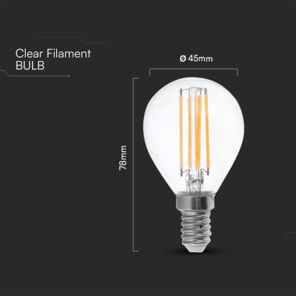 LED sijalica FILAMENT P45 E14/6W/230V 6500K