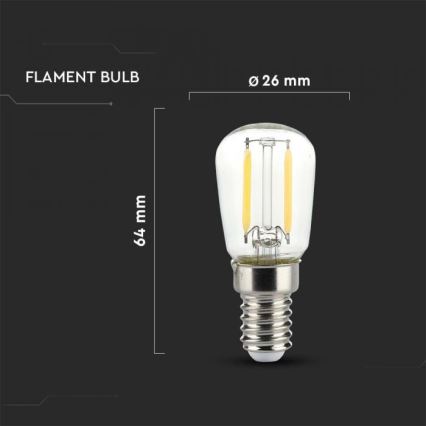 LED sijalica FILAMENT ST26 E14/2W/230V 3000K