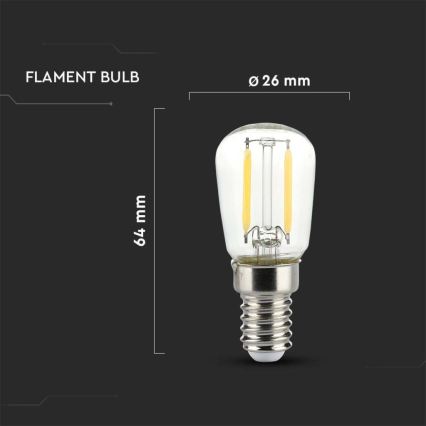 LED sijalica FILAMENT ST26 E14/2W/230V 4000K