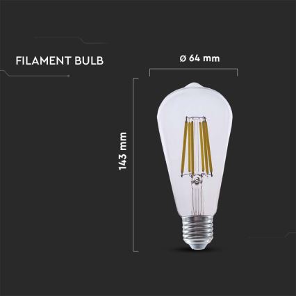 LED sijalica FILAMENT ST64 E27/4W/230V 3000K Energetski razred A