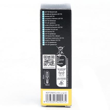 LED sijalica FILAMENT T25 E14/4W/230V 3000K - BRILAGI