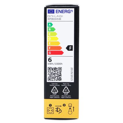LED sijalica FILAMENT T25 E14/6W/230V 3000K - BRILAGI