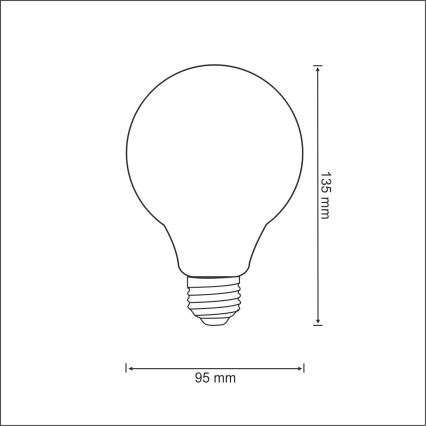 LED sijalica FILAMENT VINTAGE G95 E27/4W/230V 2000K