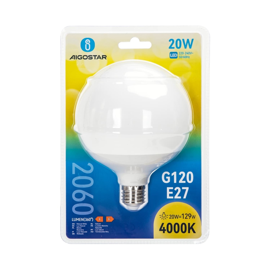 LED sijalica G120 E27/20W/230V 4000K - Aigostar