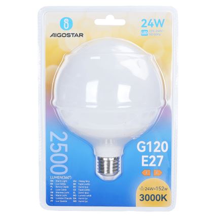 LED sijalica G120 E27/24W/230V 3000K - Aigostar