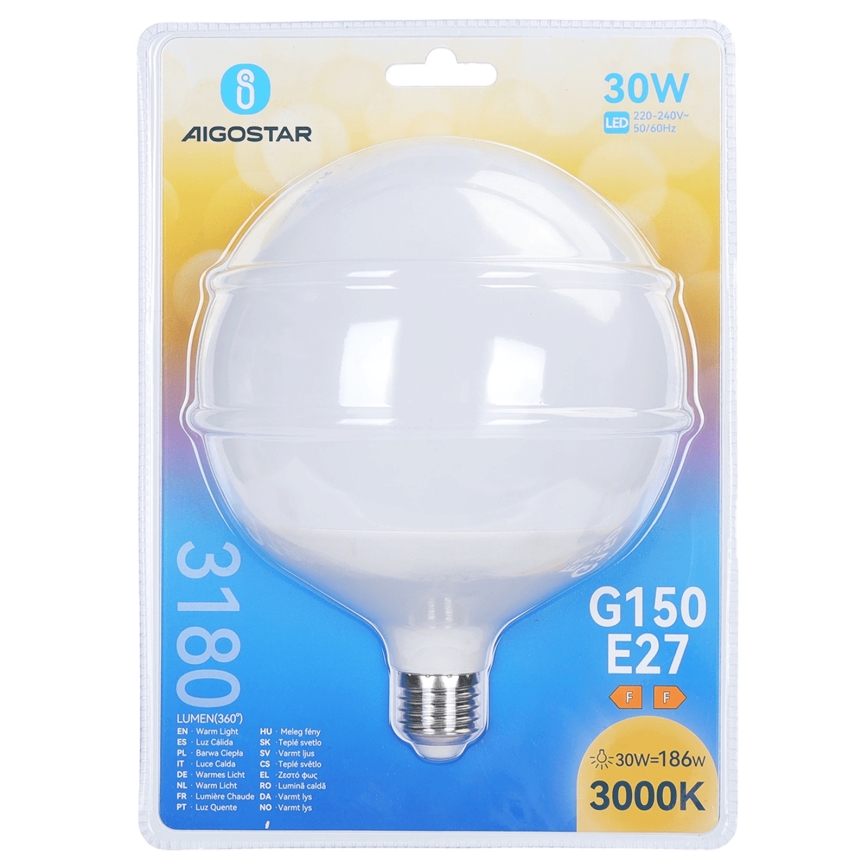 LED sijalica G150 E27/30W/230V 3000K - Aigostar