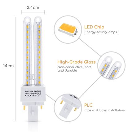 LED sijalica G24D-3/11W/230V 3000K - Aigostar