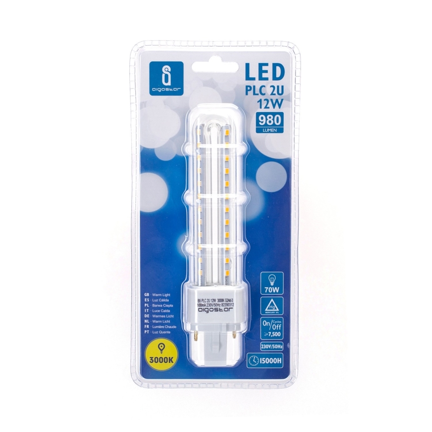 LED sijalica G24D-3/12W/230V 3000K - Aigostar
