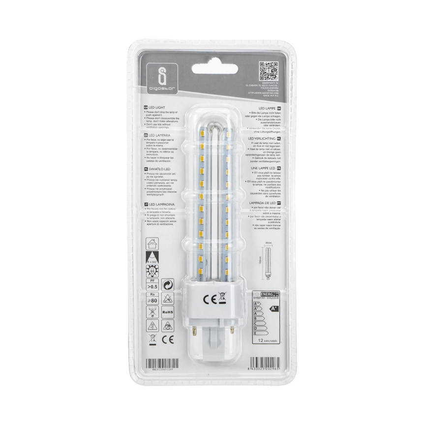 LED sijalica G24D-3/12W/230V 4000K - Aigostar