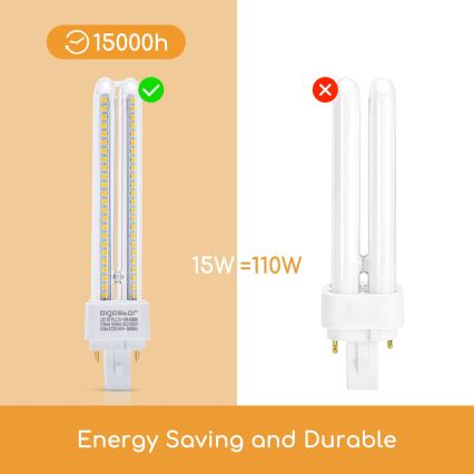 LED sijalica G24D-3/15W/230V 4000K - Aigostar