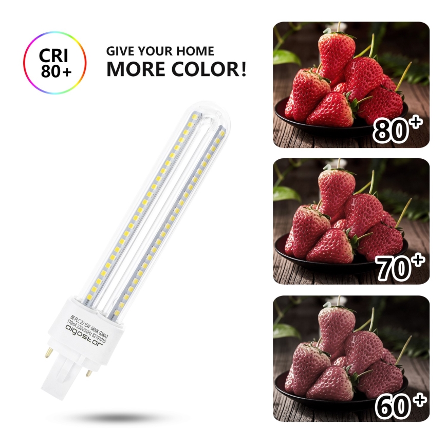 LED sijalica G24D-3/15W/230V 6500K - Aigostar