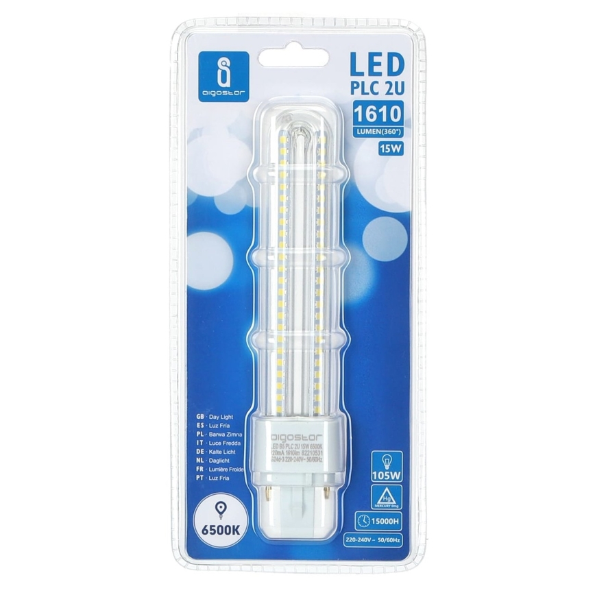 LED sijalica G24D-3/15W/230V 6500K - Aigostar