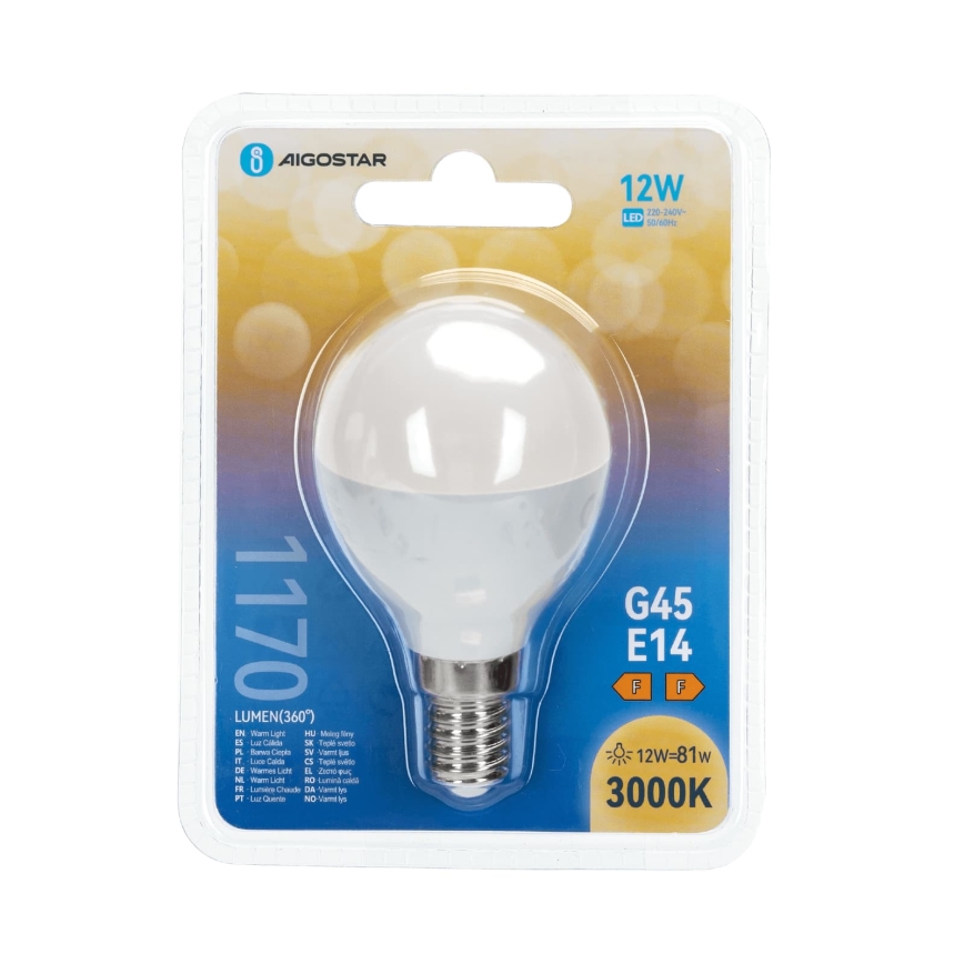 LED sijalica G45 E14/12W/230V 3000K - Aigostar