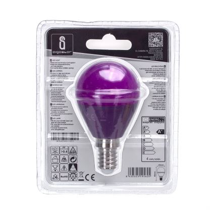 LED sijalica G45 E14/4W/230V ljubičasta - Aigostar