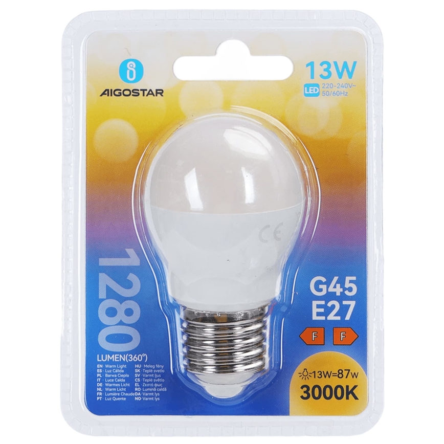 LED sijalica G45 E27/13W/230V 3000K - Aigostar