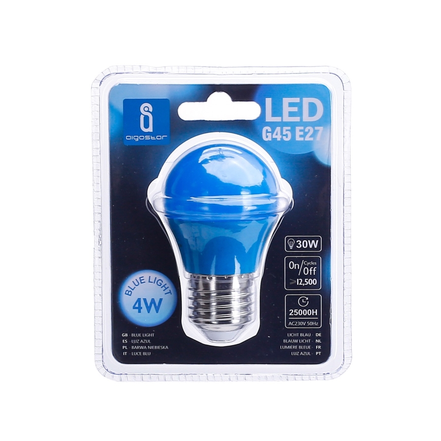 LED sijalica G45 E27/4W/230V plava - Aigostar