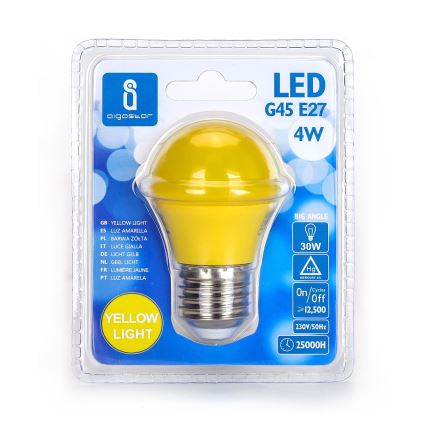 LED sijalica G45 E27/4W/230V žuta - Aigostar