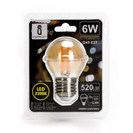 LED sijalica G45 E27/6W/230V 2200K - Aigostar