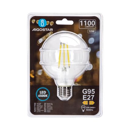 LED sijalica G95 E27/10W/230V 6500K - Aigostar