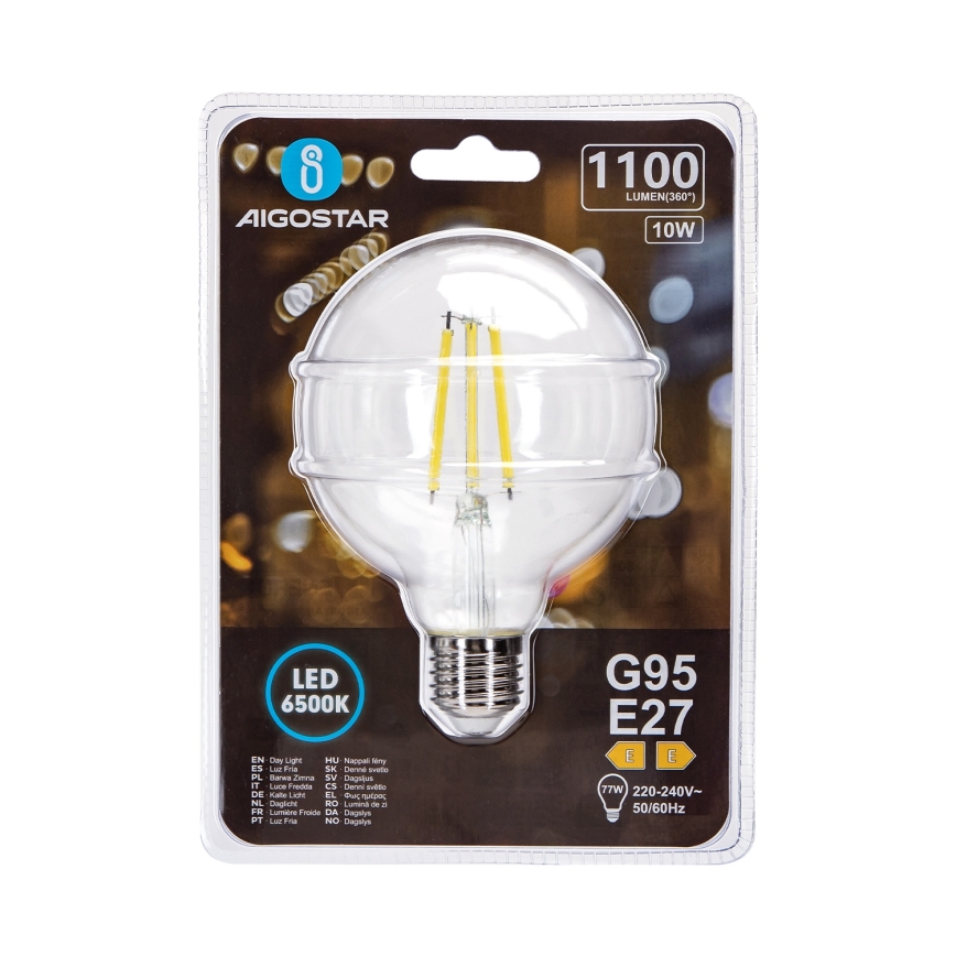 LED sijalica G95 E27/10W/230V 6500K - Aigostar
