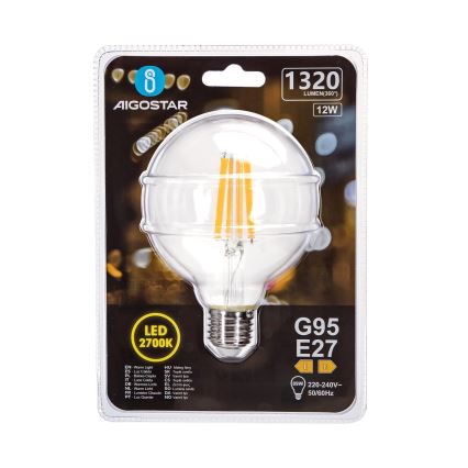 LED sijalica G95 E27/12W/230V 2700K - Aigostar