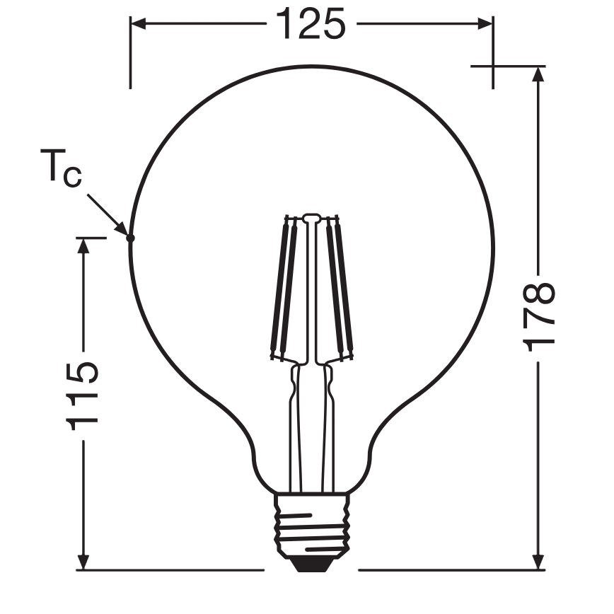 LED sijalica GLOBE CLASSIC FILAMENT G125 E27/4W/230V 2700K - Ledvance