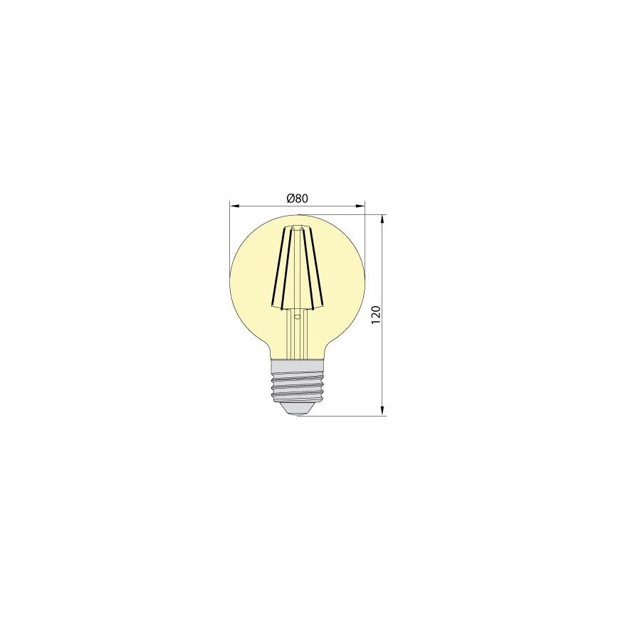 LED sijalica LEDSTAR AMBER G80 E27/8W/230V 2200K