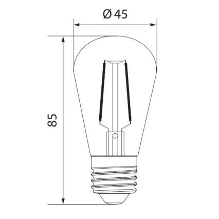 LED sijalica LEDSTAR CLASIC ST45 E27/2W/230V 3000K