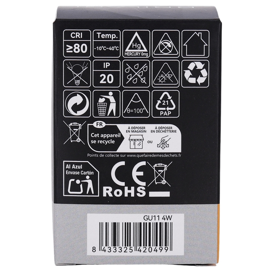 LED sijalica MR11 GU10/4W/230V 3000K - BRILAGI