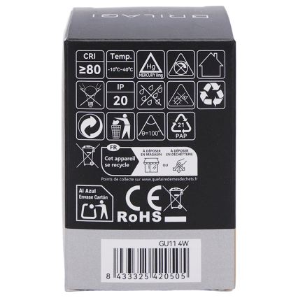 LED sijalica MR11 GU10/4W/230V 3000K crna - BRILAGI