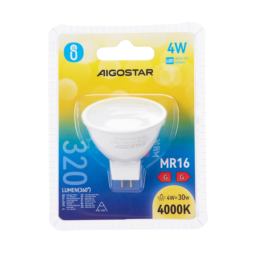 LED sijalica MR16 GU5,3/4W/12V 4000K - Aigostar