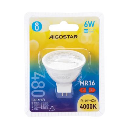 LED sijalica MR16 GU5,3/6W/12V 4000K - Aigostar