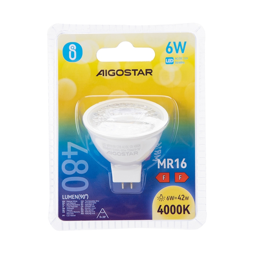LED sijalica MR16 GU5,3/6W/12V 4000K - Aigostar