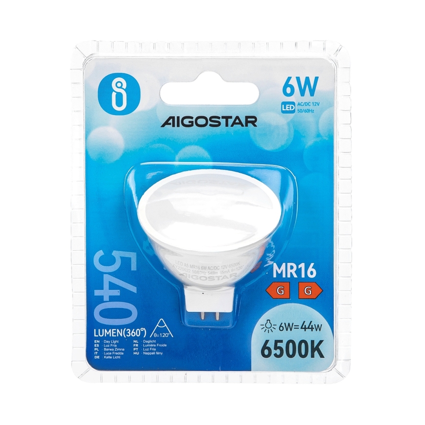 LED sijalica MR16 GU5,3/6W/12V 6500K - Aigostar
