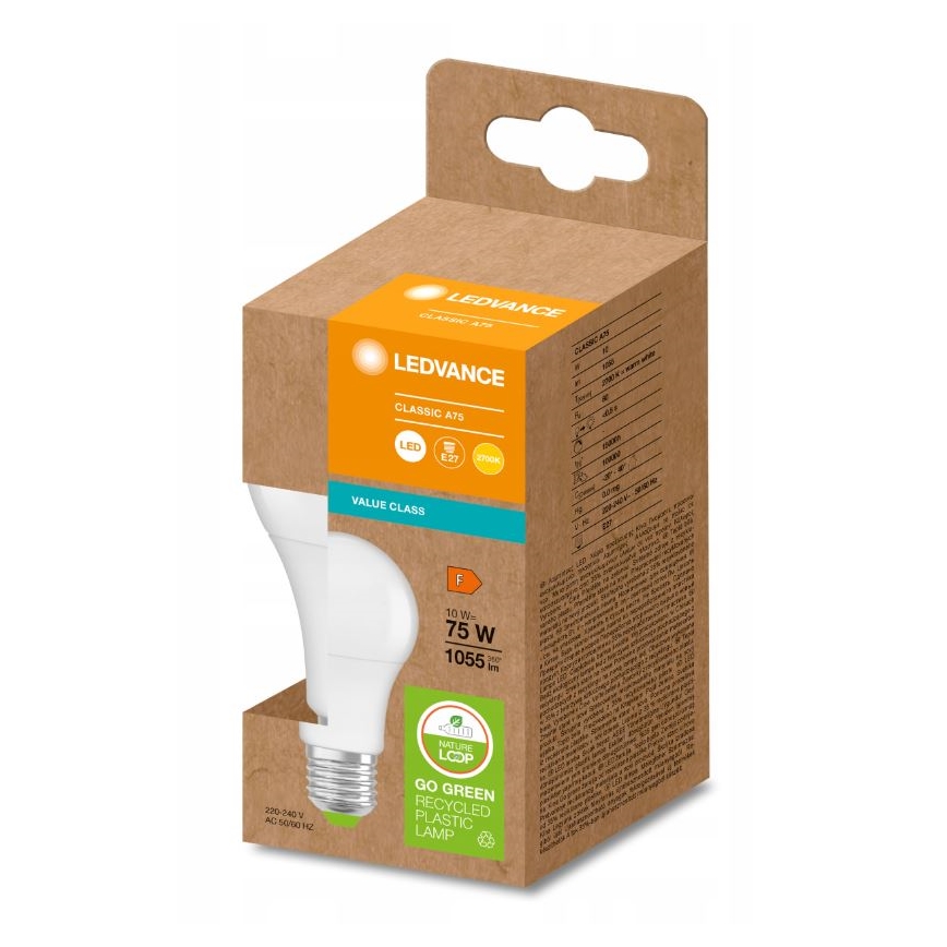 LED sijalica od reciklirane plastike E27/10W/230V 2700K - Ledvance