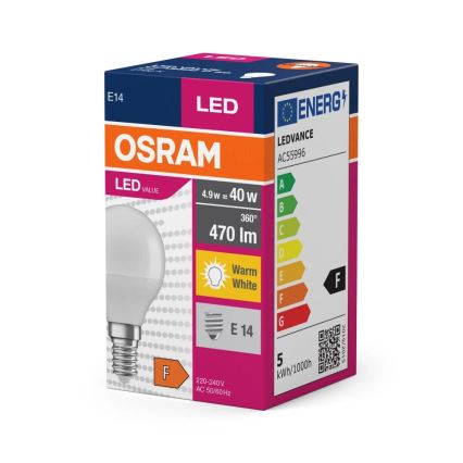 LED sijalica P40 E14/4,9W/230V 2700K - Osram