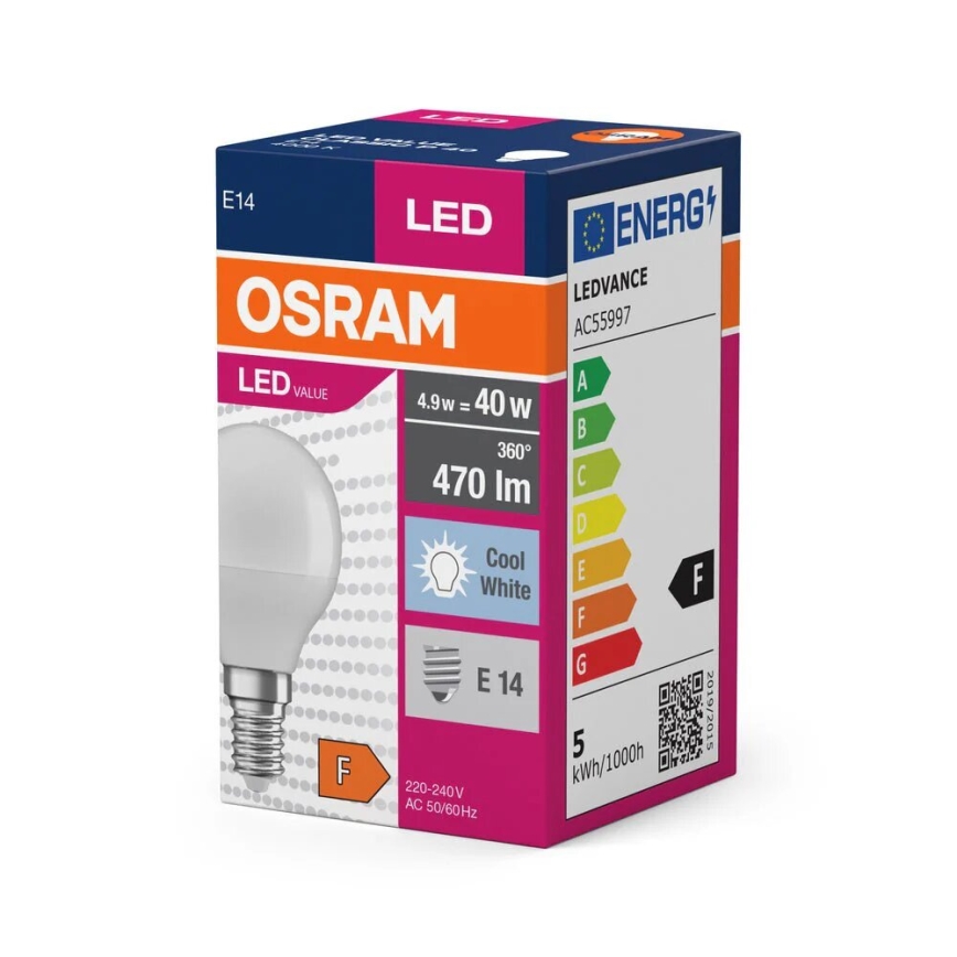LED sijalica P40 E14/4,9W/230V 4000K - Osram