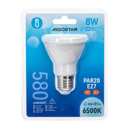 LED sijalica PAR20 E27/8W/230V 6500K - Aigostar
